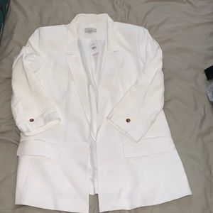 Loft White Linen Blazer